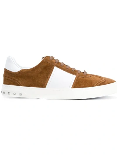 Shop Valentino Garavani Flycrew Sneakers In Brown