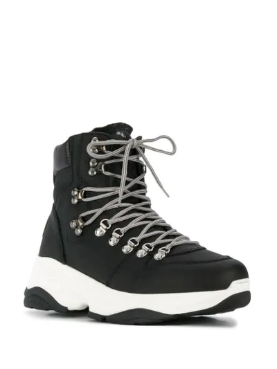 Shop Dsquared2 Leather High Top Trainers In Black
