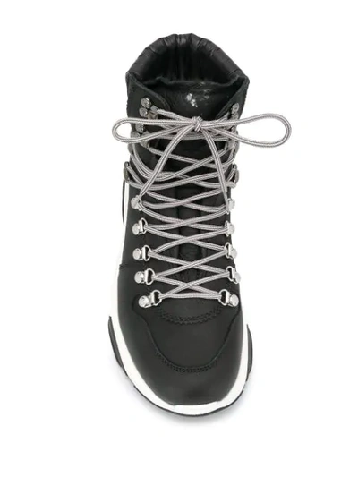 Shop Dsquared2 Leather High Top Trainers In Black
