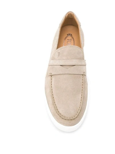 Shop Tod's Riviera Slip-on Shoes In Neutrals