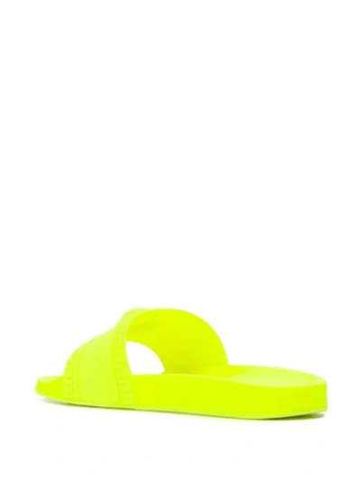 Shop Versace Palazzo Pool Slides In Yellow