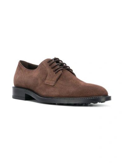 Shop Tod's Classic Derby Shoes In Brown