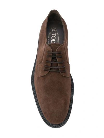 Shop Tod's Classic Derby Shoes In Brown