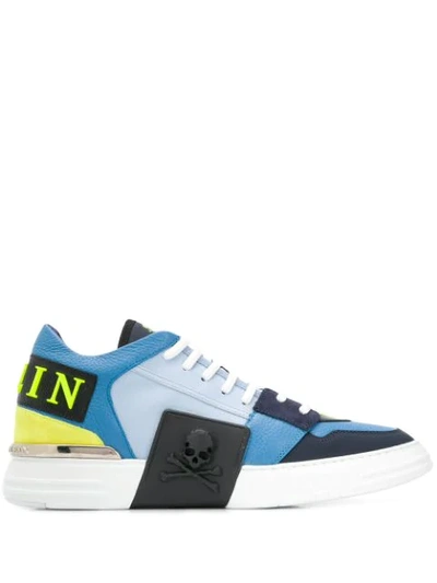 Shop Philipp Plein Colour-block Sneakers In Blue
