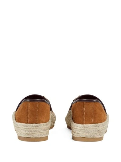 Shop Gucci Men's Suede Horsebit Espadrille In Brown