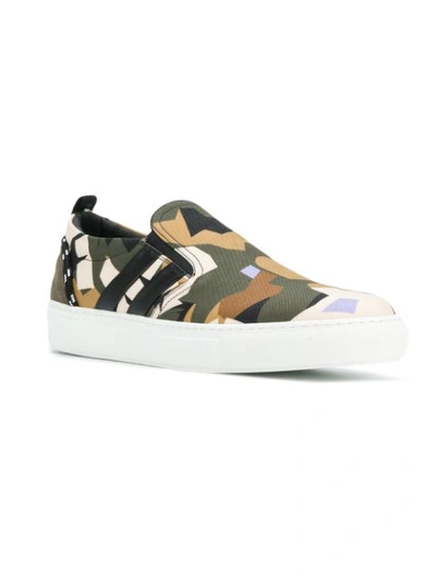Shop Msgm Camouflage Slip-on Sneakers - Multicolour