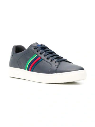 Shop Ps By Paul Smith Stripe Detail Sneakers In Blue