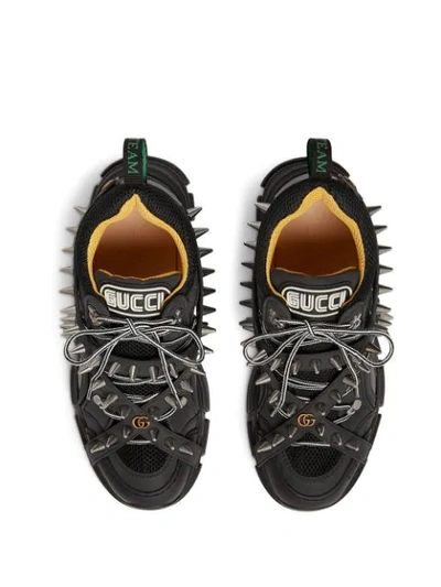 Shop Gucci Flashtrek Sneakers In Black