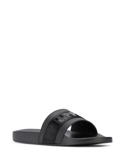 Shop Philipp Plein Flat Gummy Sandals In Black