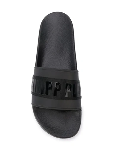 Shop Philipp Plein Flat Gummy Sandals In Black