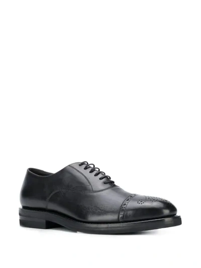 Shop Henderson Baracco Perforated Lace-up Shoes In Black