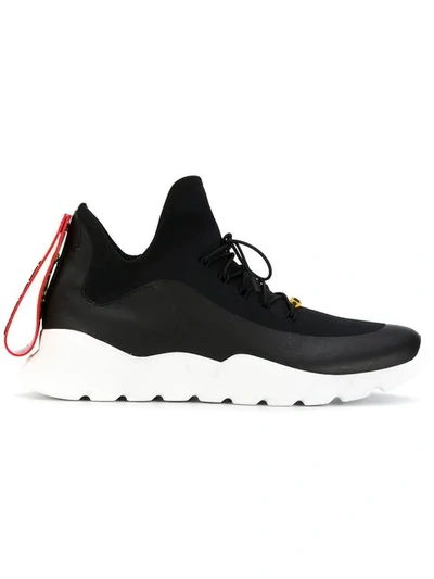 Shop Fendi Runner Monochrome Sneakers In Black