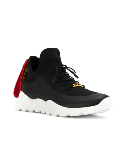 Shop Fendi Runner Monochrome Sneakers In Black