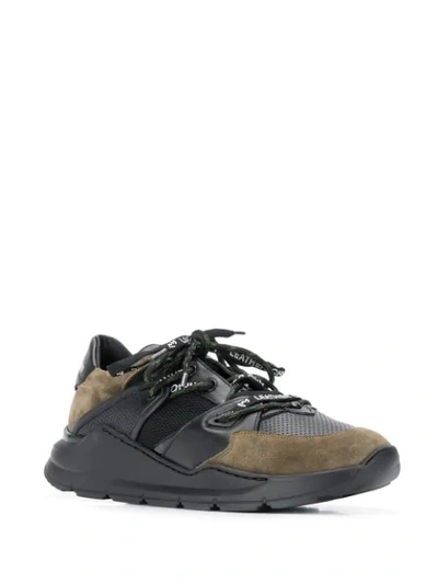 Shop Leather Crown Panelled Leather Trainers In Green
