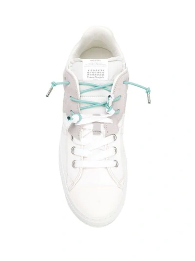 Shop Maison Margiela Lace-up Wire Sneakers In White