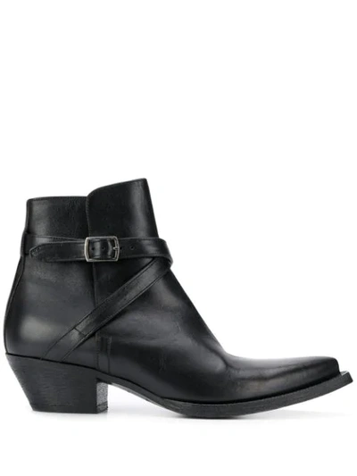 Shop Saint Laurent Wyatt Boots In Black