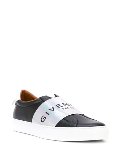 GIVENCHY CONTRASTING PANEL LOGO SNEAKERS - 黑色