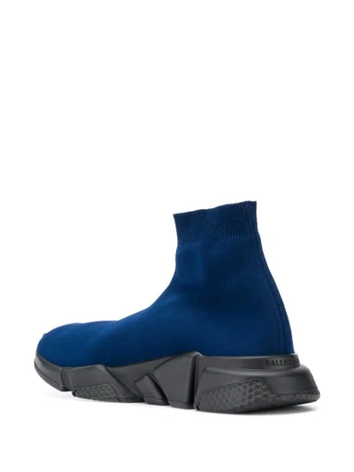 Shop Balenciaga Speed Knit Sneakers In Blue