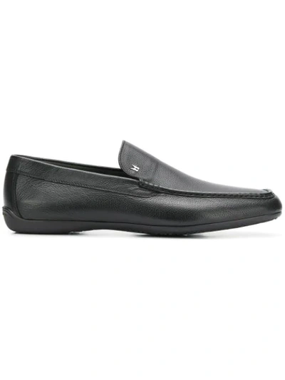 Shop Moreschi Logo Plaque Loafers In Black