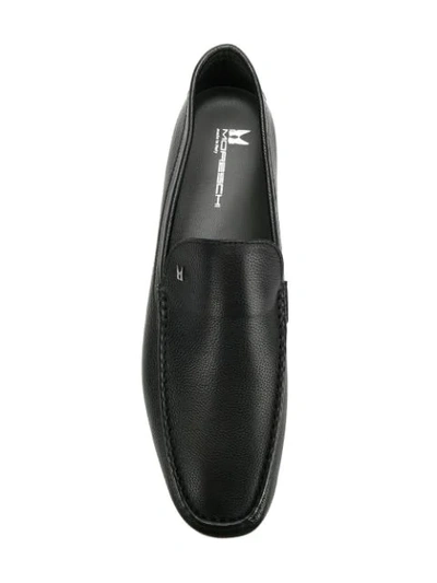 Shop Moreschi Logo Plaque Loafers In Black
