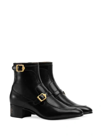 Shop Gucci Sucker Buckle Boots In Black