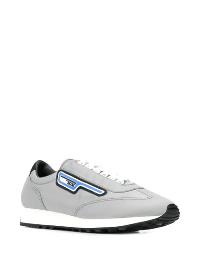Shop Prada Logo Patch Low-top Sneakers In Grey