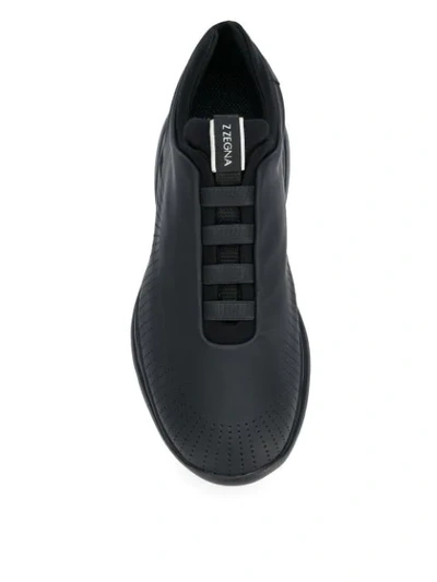 Shop Ermenegildo Zegna Techmerino™ Perforated Runner Sneakers In Black