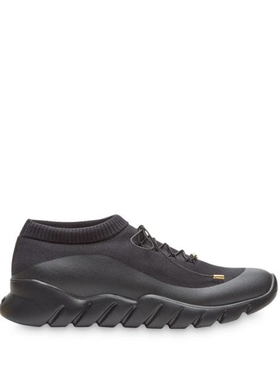 Shop Fendi Sock Style Low-top Sneakers In Black