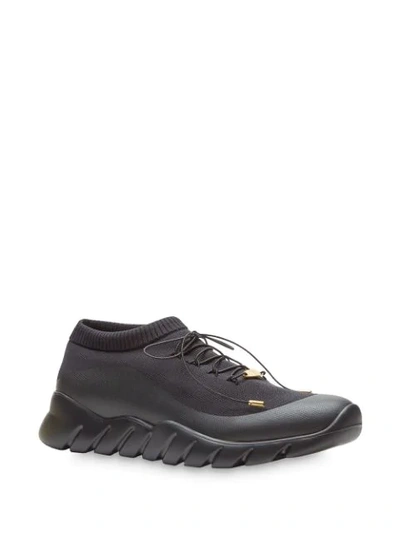 Shop Fendi Sock Style Low-top Sneakers In Black