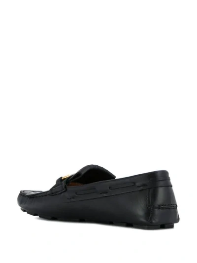 Shop Gucci Fringe Moccasin Loafers In Black