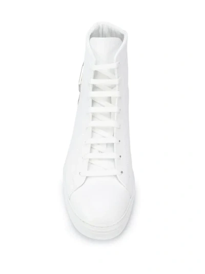 Shop Philipp Plein Statement Hi-top Sneakers In White