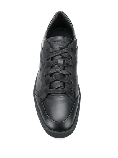 Shop Santoni Lace-up Low-top Sneakers In Black