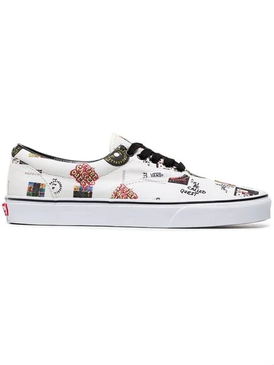 Shop Vans Ua Era A Tribe Called Quest Print Cotton Sneakers In White/fantasia