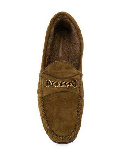 Shop Tom Ford Chain Detail Loafers In Brown
