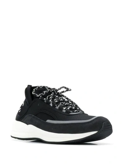 Shop A.p.c. Wedge Sole Sneakers In Lad Anthracite