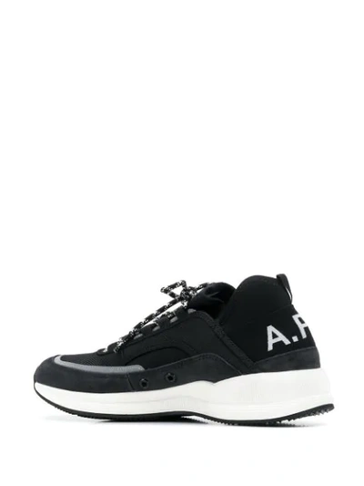 Shop A.p.c. Wedge Sole Sneakers In Lad Anthracite