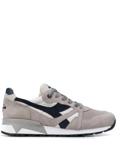 Shop Diadora Panelled Sneakers In Grey