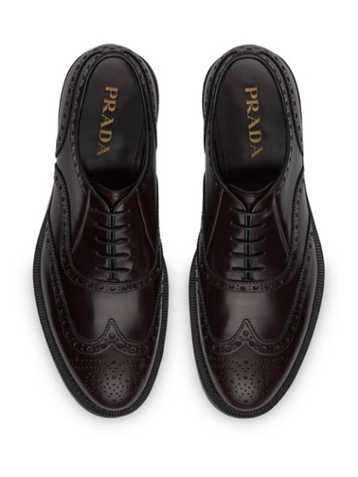 Shop Prada Oxford-style Brogues In Brown