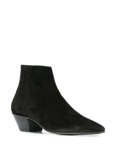 Shop Saint Laurent Pointed Ankle Boots In Black