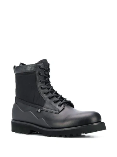 Shop Woolrich Ridged Lace-up Boots In Black