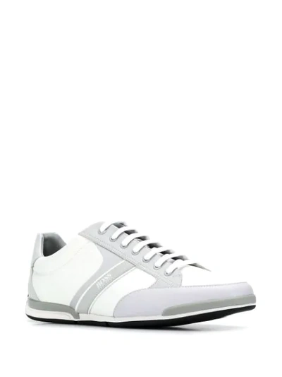Shop Hugo Boss Two Tone Low Top Sneakers In Grey
