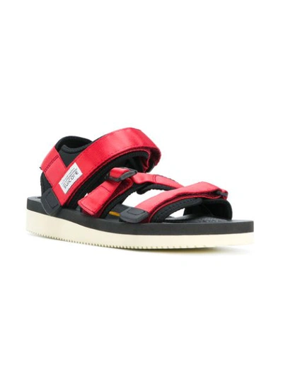 Shop Suicoke Touch Fastening Sandals In Red