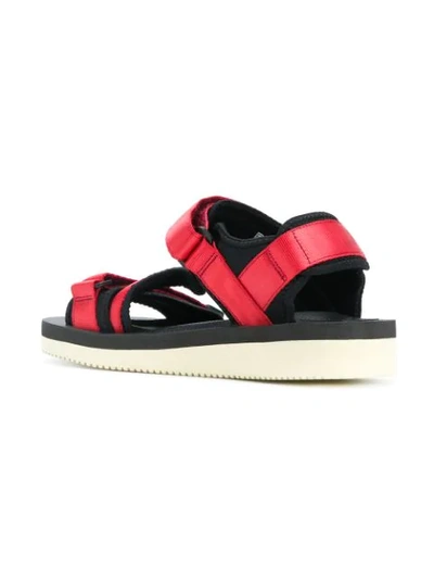 Shop Suicoke Touch Fastening Sandals In Red