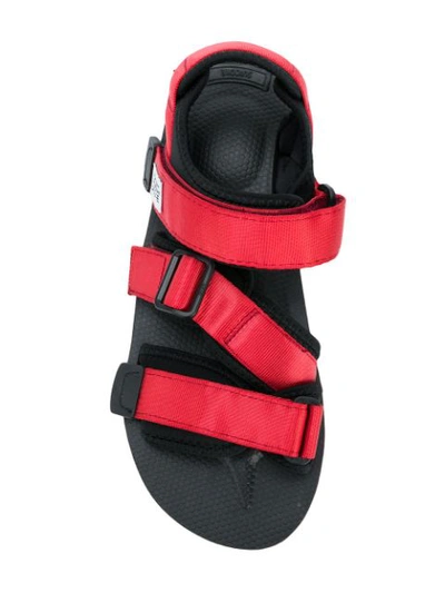 Shop Suicoke Touch Fastening Sandals In Red