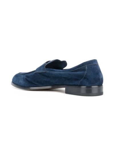 Shop Giorgio Armani Classic Slip-on Loafers - Blue