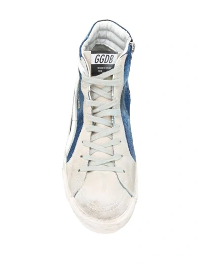 Shop Golden Goose Slide High-top Sneakers In Blue ,white