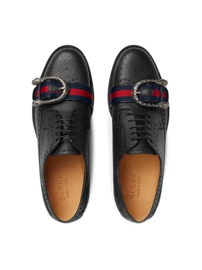 Leather brogue shoe with Web