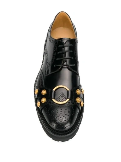 Shop Versace Tribute Brogues In K41t Black Gold