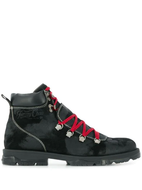 black hiker style boots