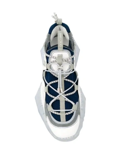 Shop Jimmy Choo Diamond Trail Low-top Sneakers In White ,blue
